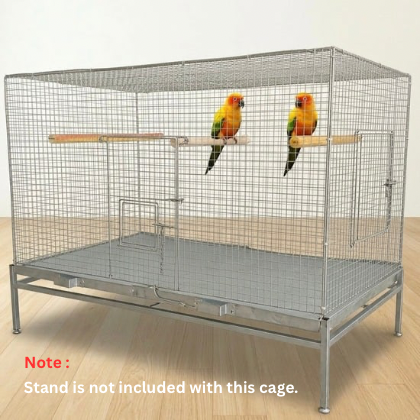 Folding Bird Cage 47 x 21 x 21 Inch with Metal Tray Double Gate for Sun Conure Cockatiel Jenday Conure Small Parrots