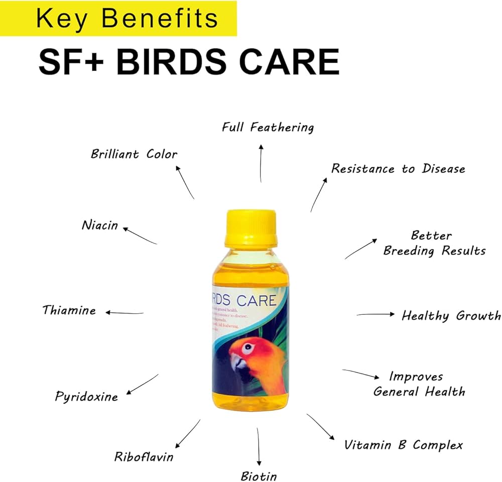 (100ml) Sf+ 3In1 Pack Herbal Plus,Birds Care,Calci+ Health Supplement For Birds,Assist In Growth,Production Of Haemoglobin,And Assist In Adds Brilliant Color + Full Feathering For All Birds