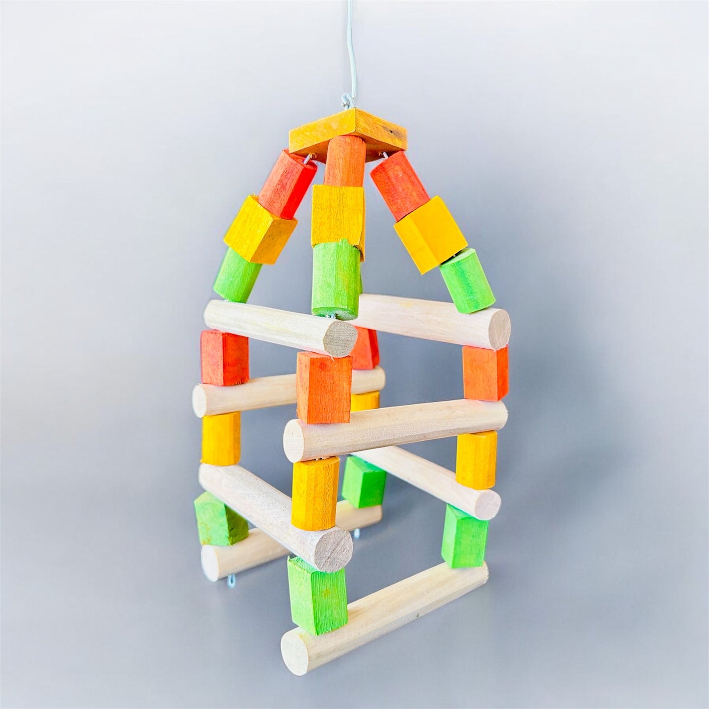 Colorful Wooden Hanging Bird Toys for Cage - Ideal for Lovebirds, Budgerigars, Cockatiels,Conures