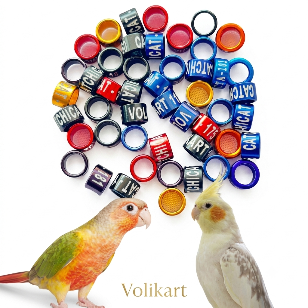 Volikart 5.5mm Aluminum Bird Close Leg Rings – 10 Pieces for Cockatiels & Small Conures