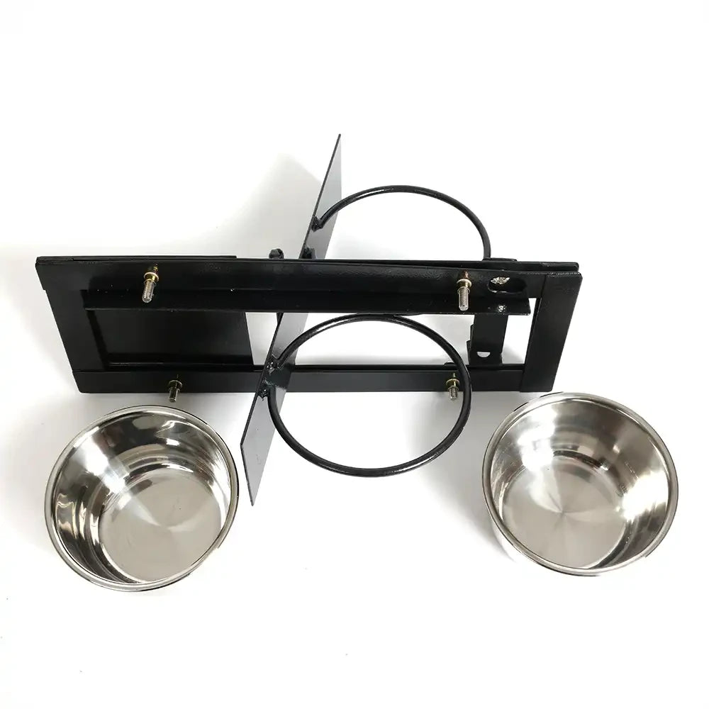 Volikart™ Rotating Double Bowl Bird Feeder for Bird Cage | 2 x 500ml Stainless Steel Bowls