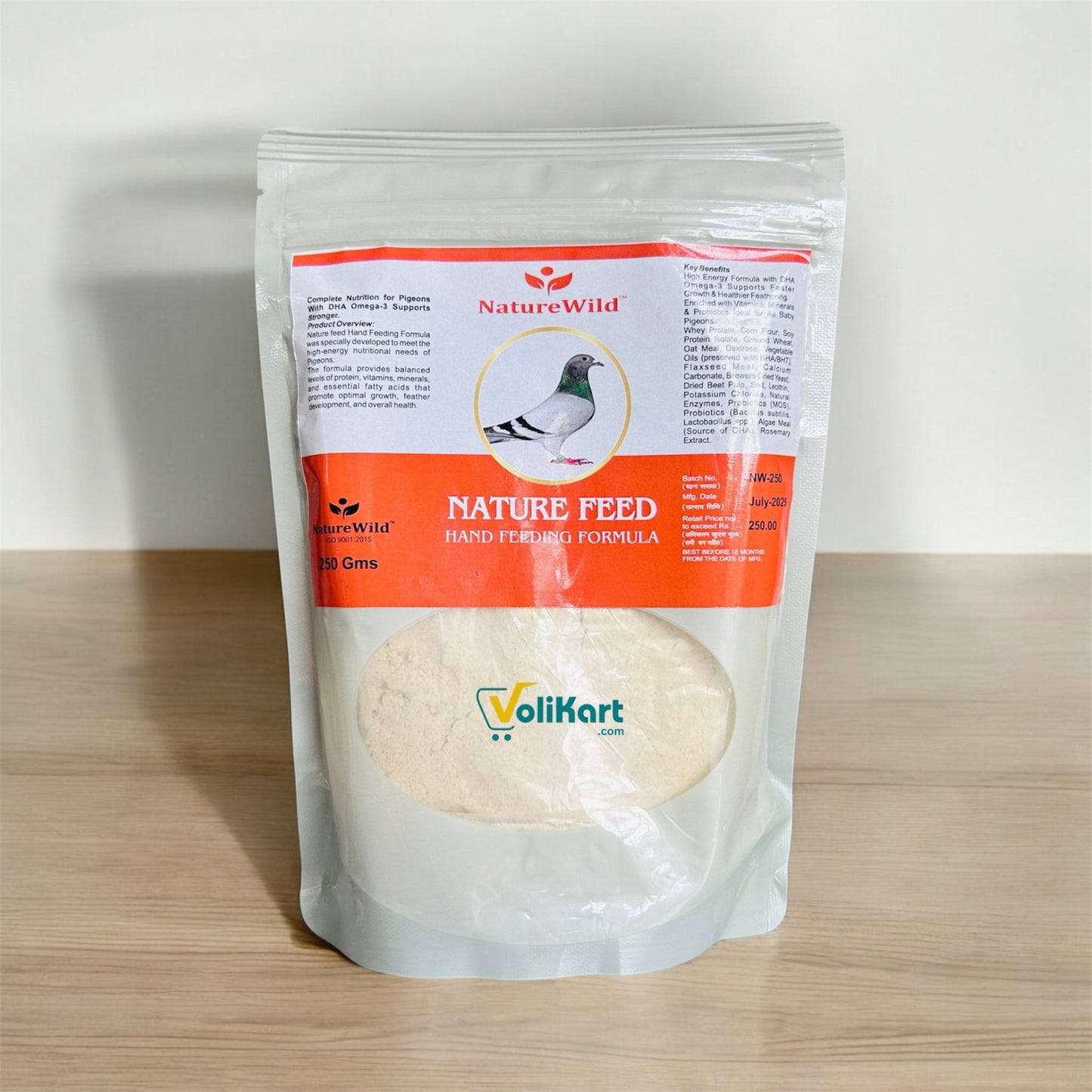 NatureWild Hand Feeding Formula for Baby Pigeons – 250g | DHA Omega-3, Vitamins, Minerals for Faster Growth & Feather Health