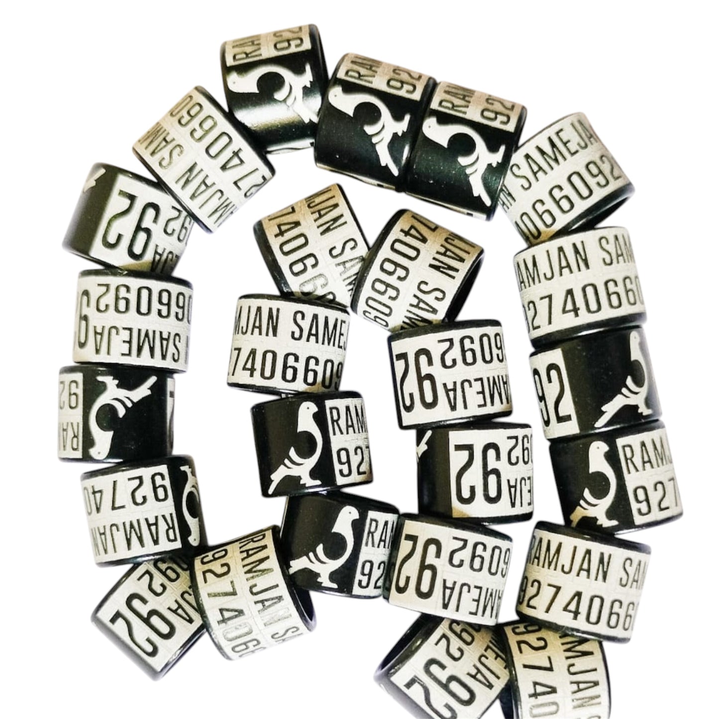 10 Pieces Custom Cut Pigeon Leg Rings – Personalized with Name & Phone Number on Pigeons Leg Ring | Durable & Secure Bird Bands