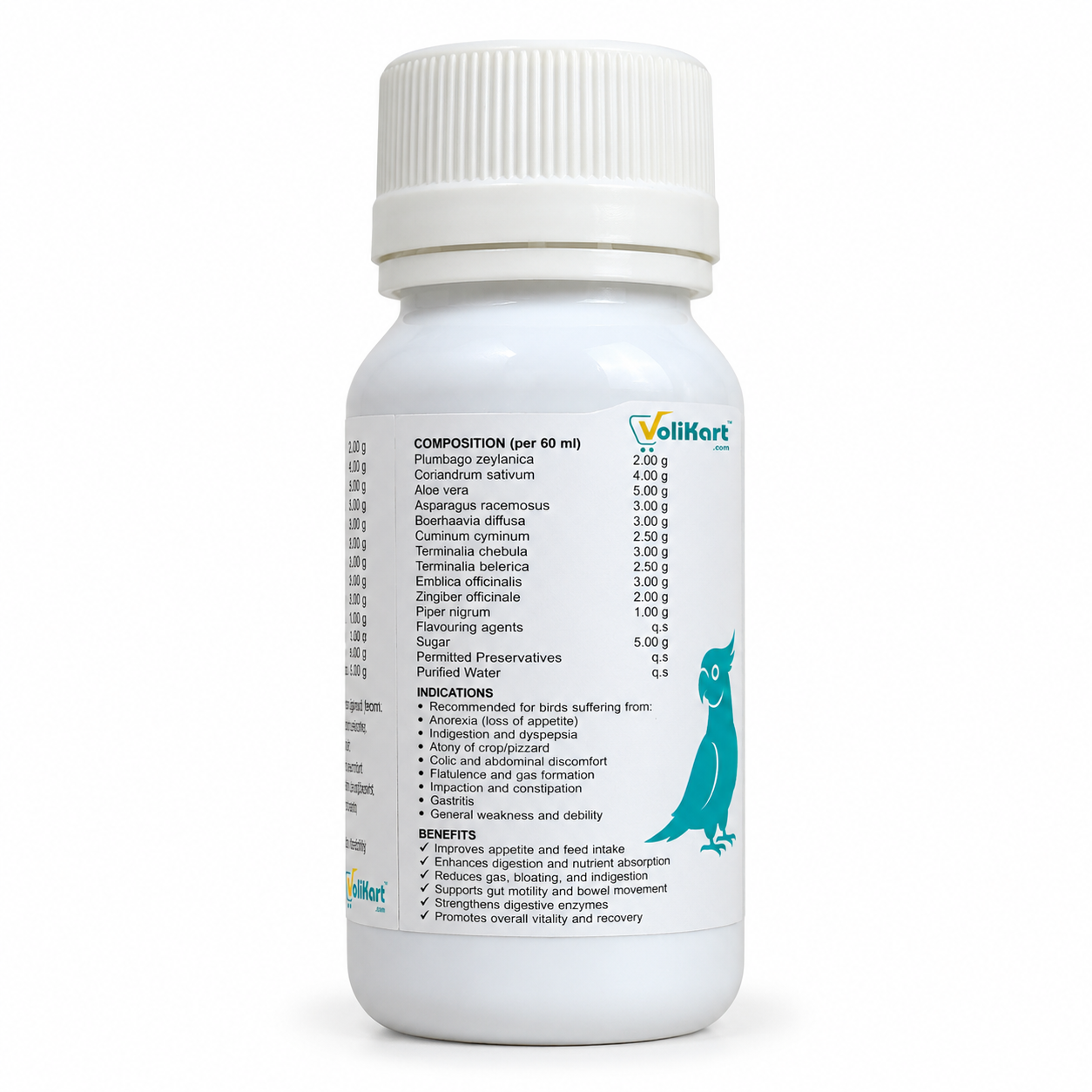 Volikart™ NatureWild Digest Care for Birds – Digestive Support & Appetite Supplement 60ml