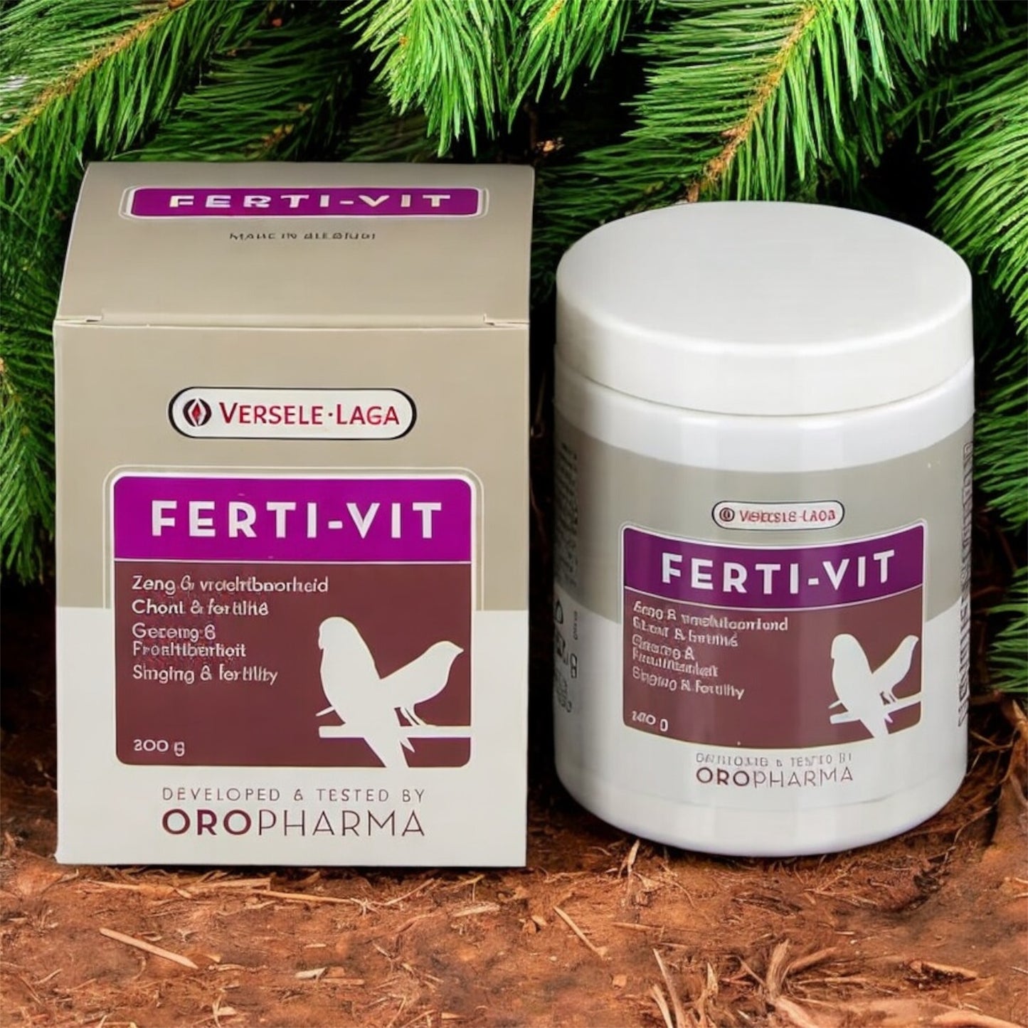 Versele-Laga Oropharma Ferti-VIT for Birds, 200g – Fertility & Singing Support, Multivitamin Supplement with Vegetable Flavor