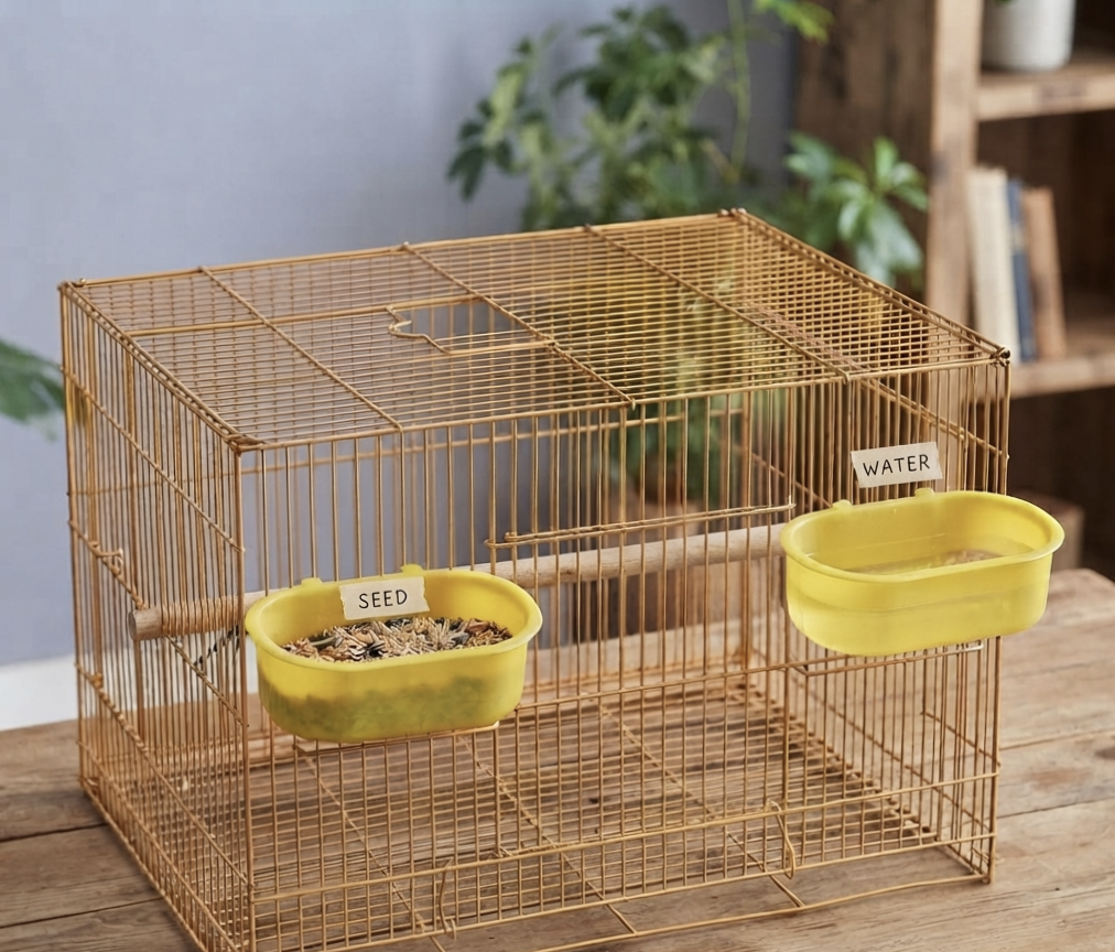 4 Pcs Plastic Bird Cage Feeder for Food & Water