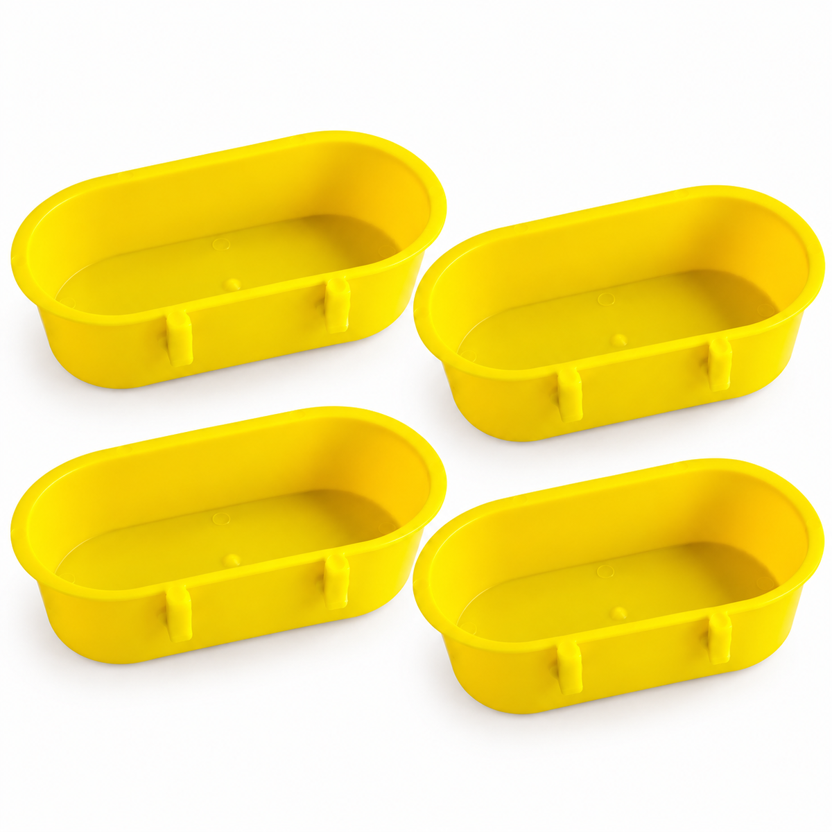 4 Pcs Plastic Bird Cage Feeder for Food & Water