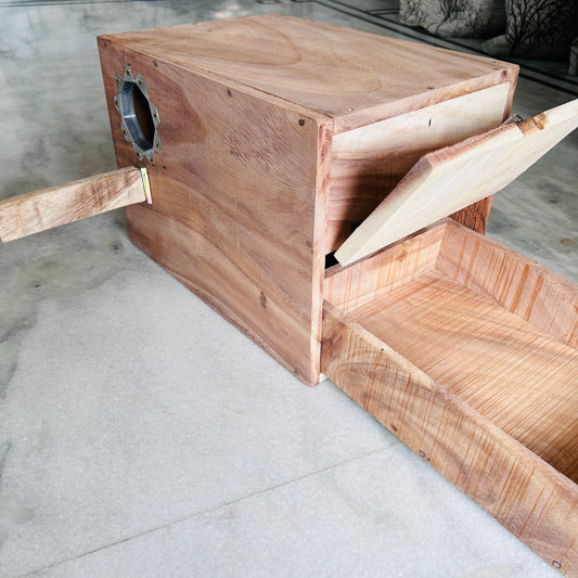 Wooden Breeding Nest Box for Cockatiel, Small Conure & Similar Birds | 14 x 10 x 10 Inch
