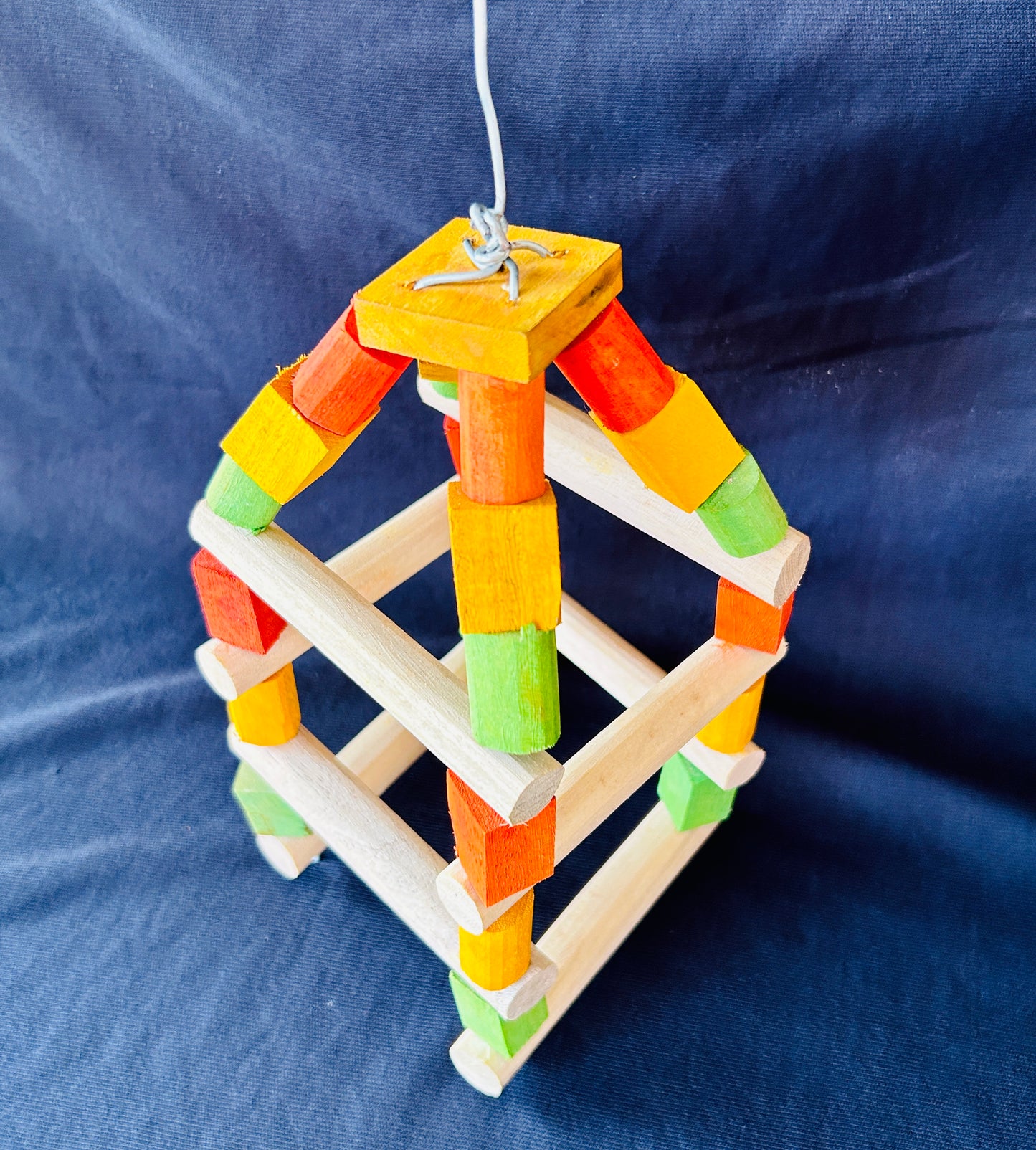 Colorful Wooden Hanging Bird Toys for Cage - Ideal for Lovebirds, Budgerigars, Cockatiels,Conures
