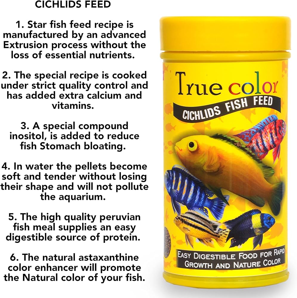 Star Farms True Color Cichlid Fish Feed - 100gm | Rapid Growth & Natural Color Enhancer | High-Quality Protein Formula
