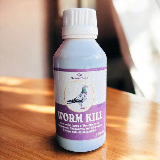 Nature Wild Worm Kill Dewormer for Birds & Pigeons - Effective Against Roundworms, Hookworms & Tapeworms - Appetite Booster (100ml)