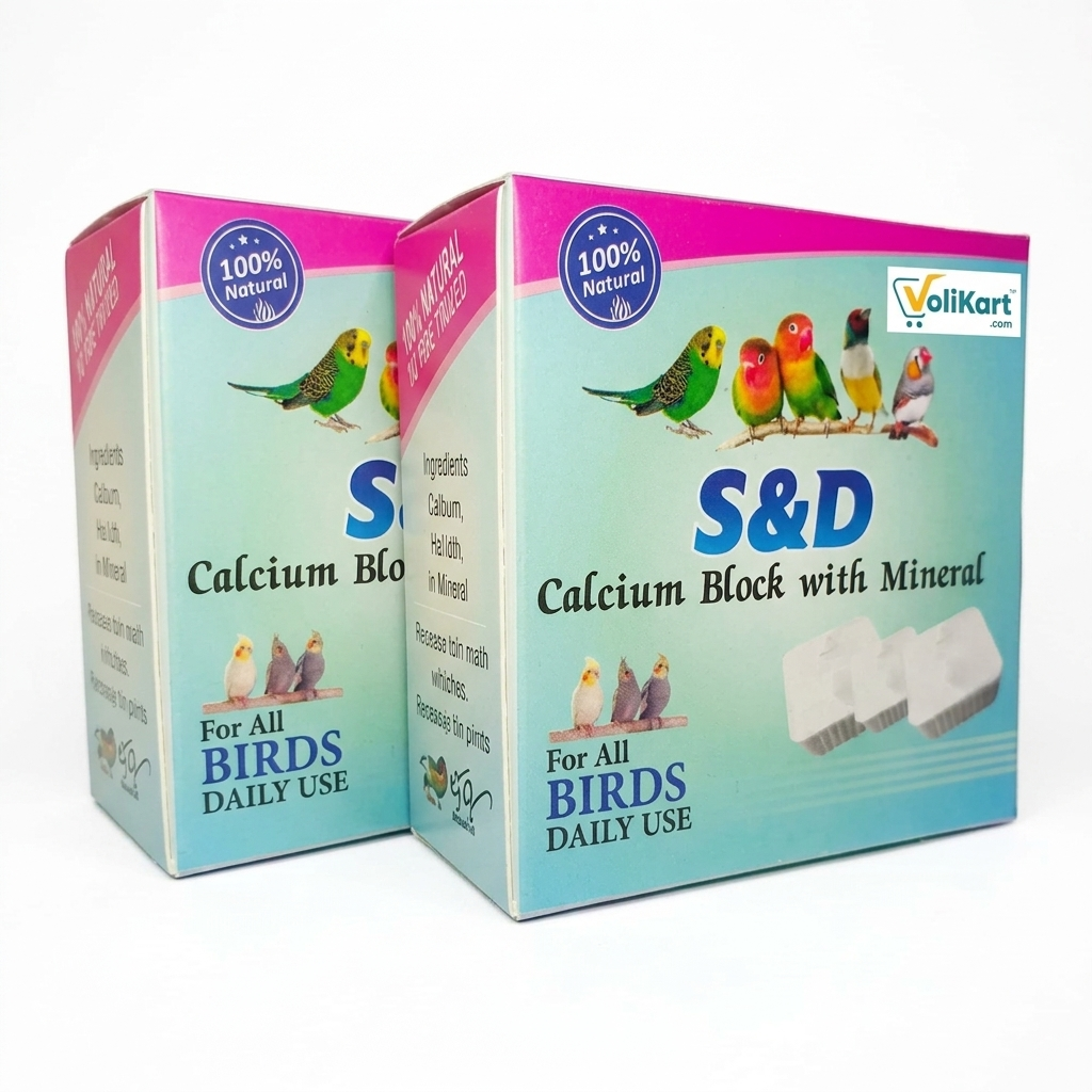 S & D Calcium Block for Birds – 2 × 50g | Calcium & Mineral Supplement for Parrots, Budgies, Cockatiels & All Birds