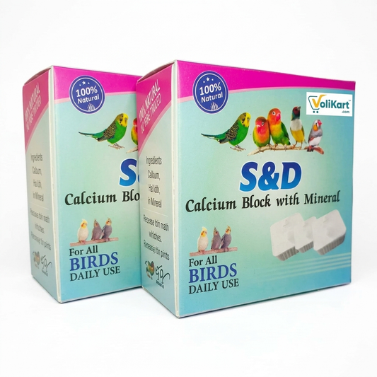 S & D Calcium Block for Birds – 2 × 50g | Calcium & Mineral Supplement for Parrots, Budgies, Cockatiels & All Birds