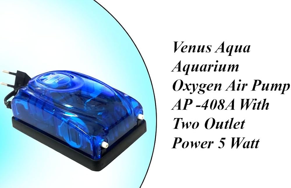 Venus Aqua Aquarium Air Pump AP-408A – 5W, Dual Outlet