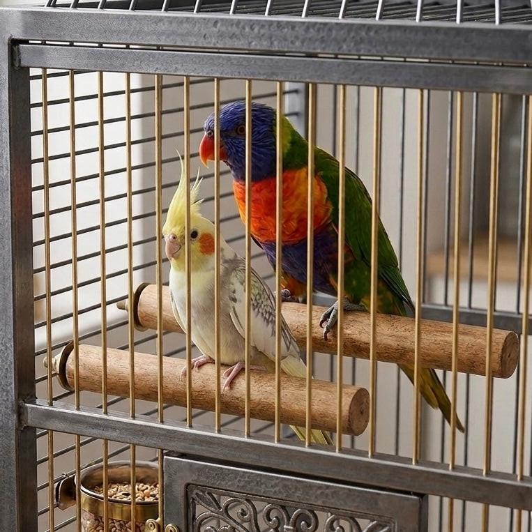 Pure Neem 🌿 2 Pieces Natural Wooden Stick Bird Perch Stand for All Birds 10 inch Length