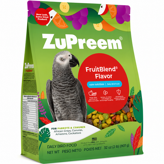 ZuPreem 907gm FruitBlend Flavor Natural Avian Diet Large Bird Food for Macaw, Cockatoo & Amazon parrot | Premium Pellet Bird Food