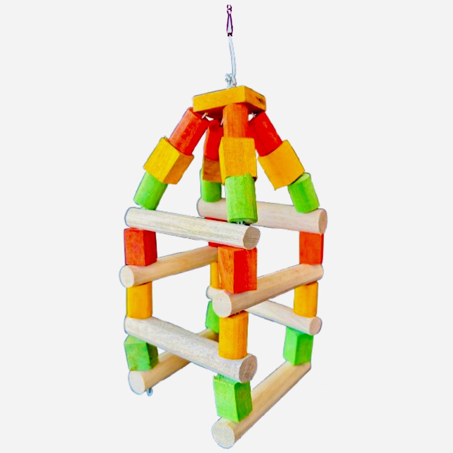 Colorful Wooden Hanging Bird Toys for Cage - Ideal for Lovebirds, Budgerigars, Cockatiels,Conures
