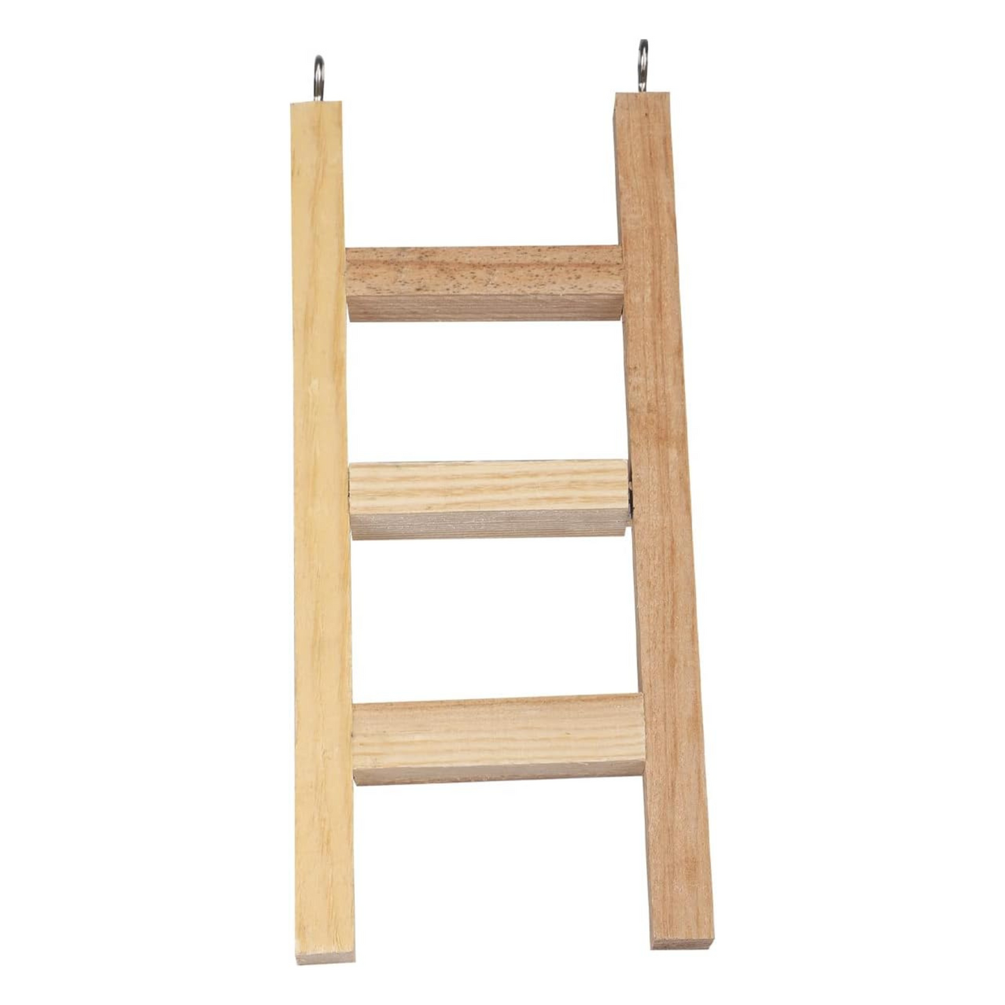 Natural Wooden Ladder Toy for Training, with Hooks, Designed for Birds, Parrot, Budgies and Other Small, Medium Birds Size: 12 / 6 Inch