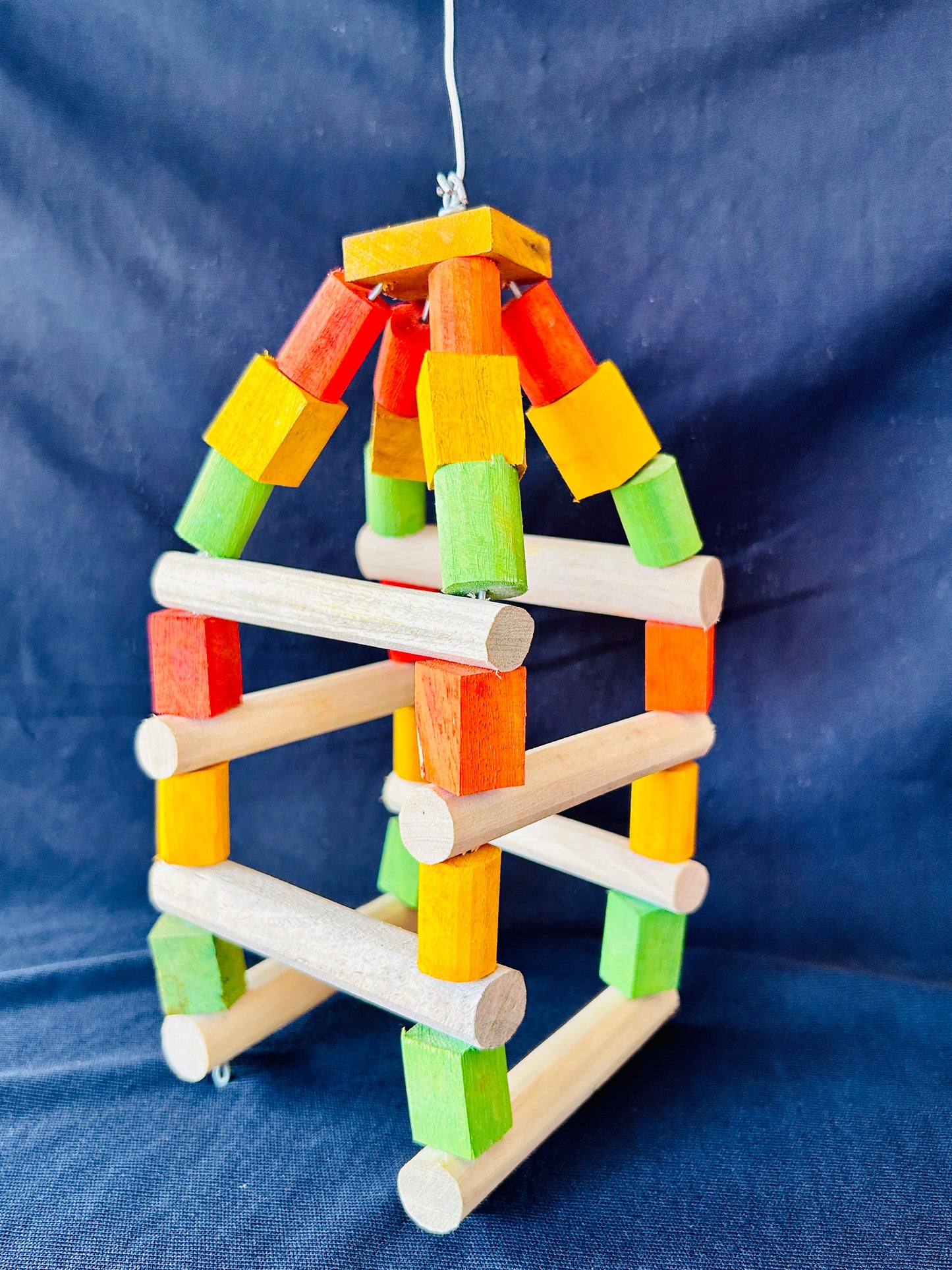 Colorful Wooden Hanging Bird Toys for Cage - Ideal for Lovebirds, Budgerigars, Cockatiels,Conures