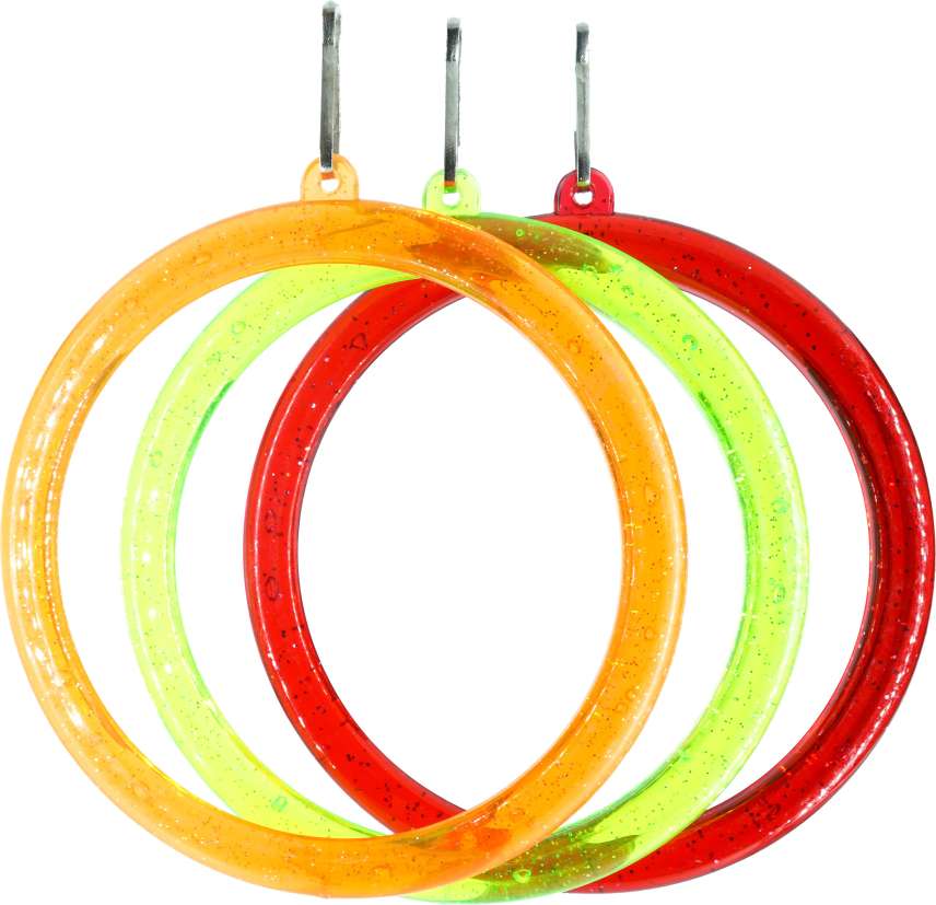 3 Pieces Bird Hanging Ring Swing Perch Toy – Chewable Plastic Cage Toy for Cockatiels, Lovebirds, Budgies & Finches Color May Vary