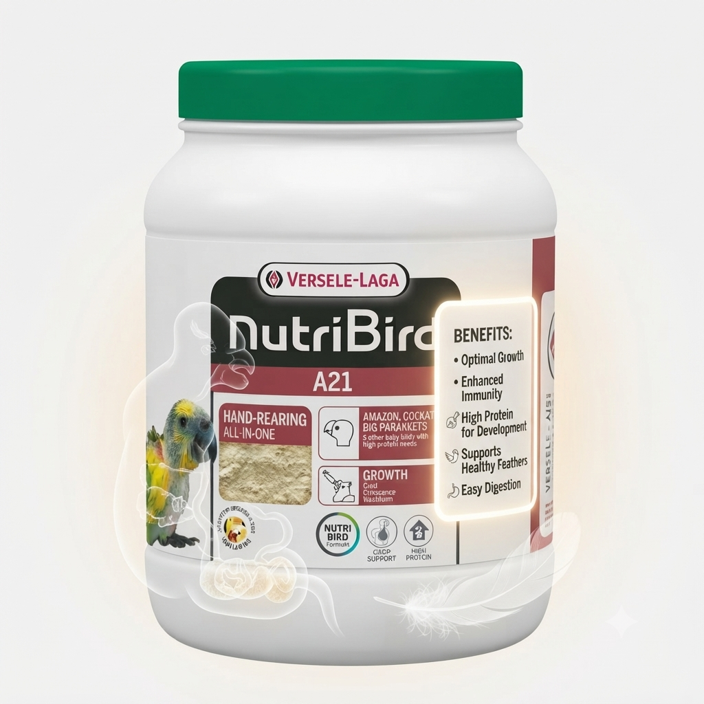 Versele-Laga NutriBird A21 Hand Feeding Formula for Baby Birds 800g | Hand Rearing Food for Amazons, Cockatoos & Large Parakeets