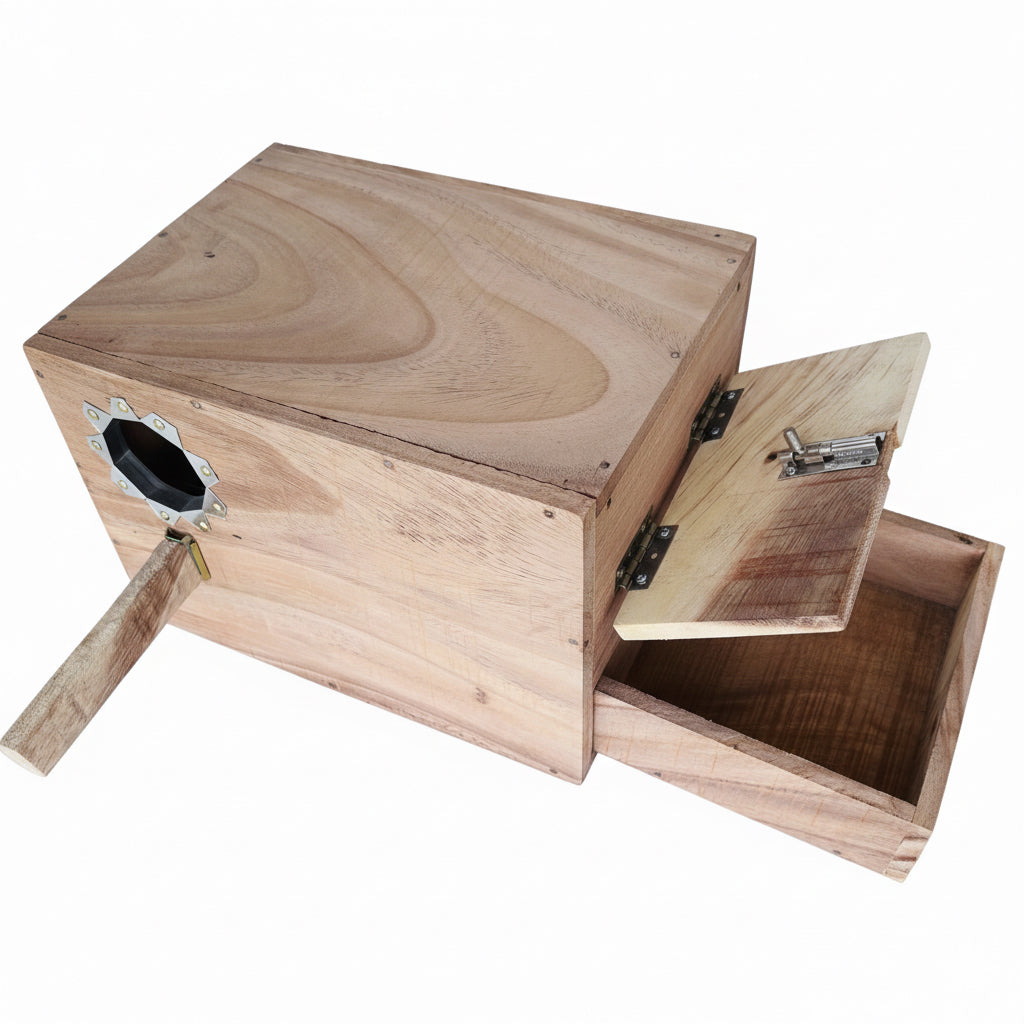 Wooden Breeding Nest Box for Cockatiel, Small Conure & Similar Birds | 14 x 10 x 10 Inch