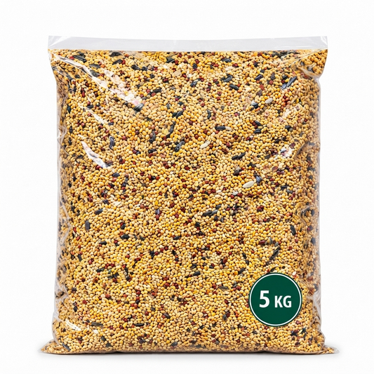 Volikart Budgie Mix Seed 5kg | Mixed Bird Food with Millet, Canary Seed, Sunflower, Flax, Buckwheat & Oats