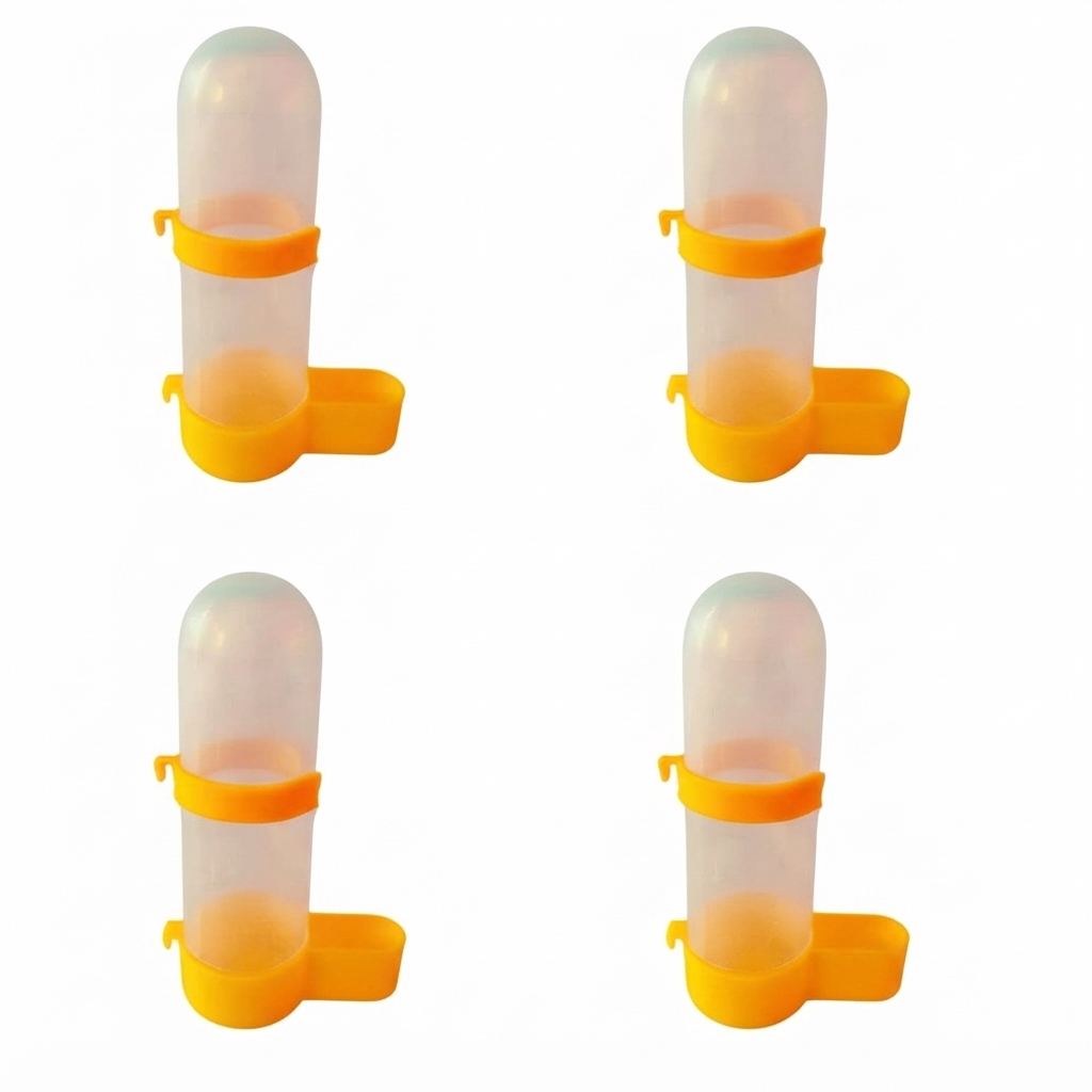 VoliKart 400ml Bird Food & Water Feeder Yellow, Pack of 4