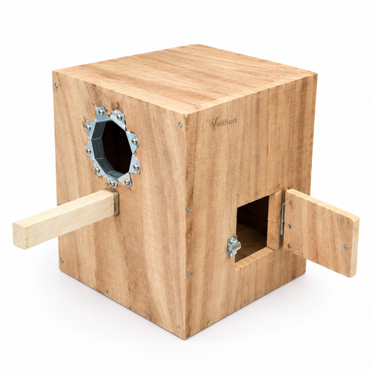 Wooden Small Conure Breeding Box - 12x10x10 Inch - Avian Nesting Shelter for Small Conure