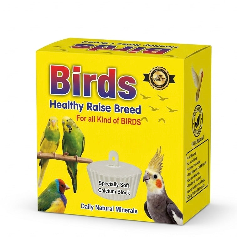 VoliKart Soft Calcium Block for Birds – 50g | Natural Calcium & Mineral Supplement for Parrots, Budgies, Cockatiels & All Birds
