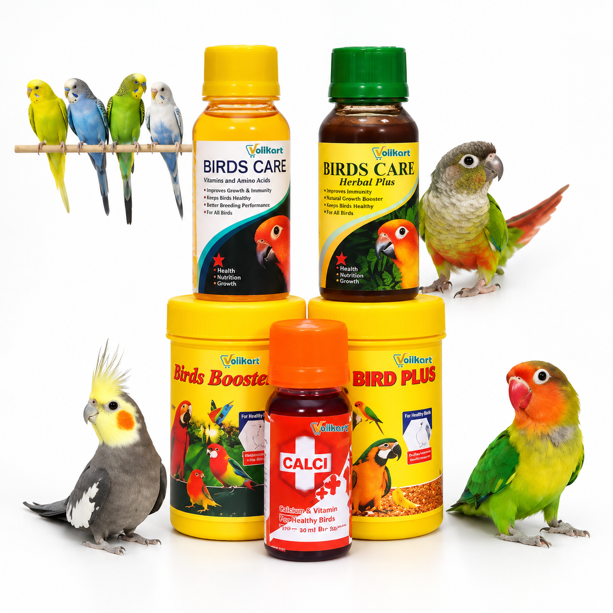 Star Farms Full Pack Bird Supplements – Breed Plus, Bird Booster, Harbal Plus, Birds Care & Calci Plus