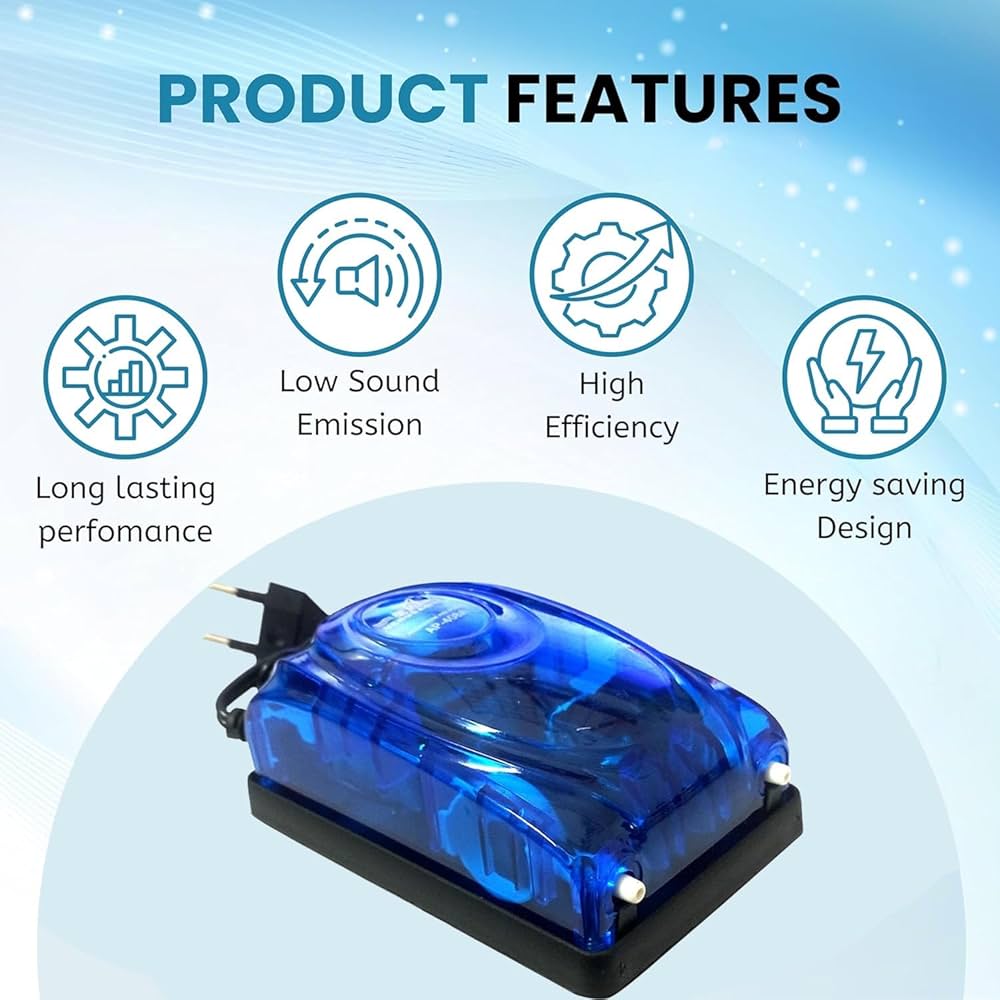 Venus Aqua Aquarium Air Pump AP-408A – 5W, Dual Outlet