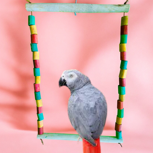 Colorful Wooden Hanging Bird Toy – 1.5 feet / 1 feet | Volikart