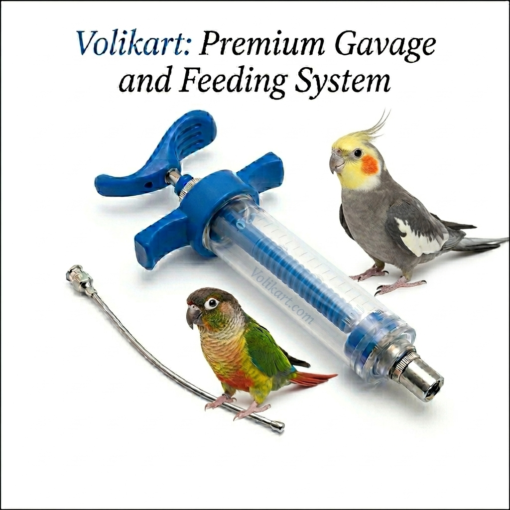 Volikart™ Hand Feeding Syringe for Birds 20ml with 14G Stainless Steel Crop Needle