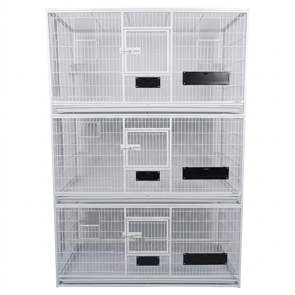 Volikart™ 3 Pcs Heavy Duty MS Bird Cage Set for Sun Conure, Cockatiel, Ringneck Parrot & Medium Birds