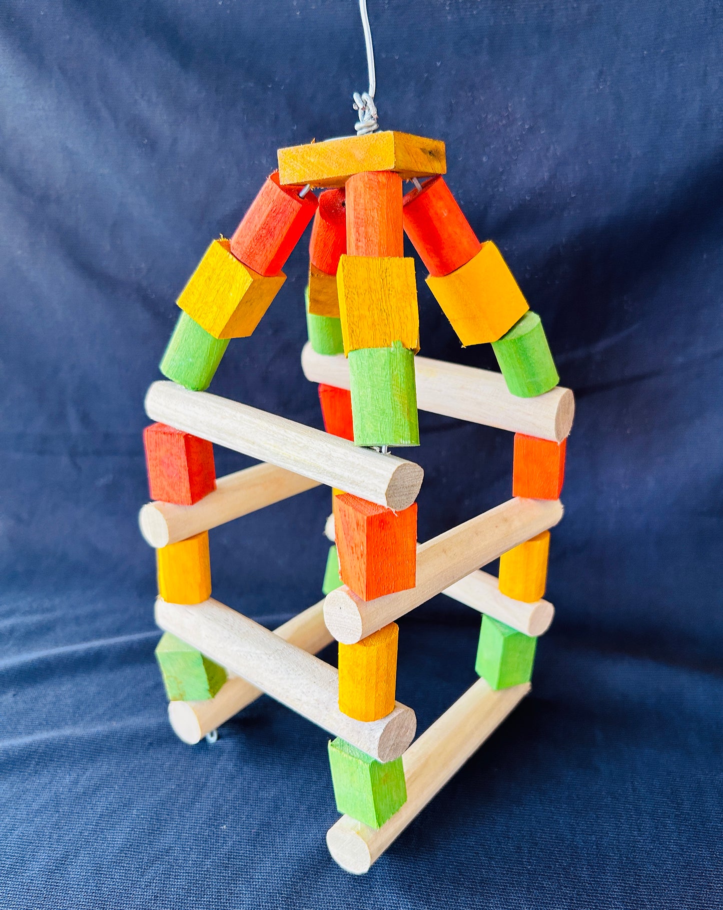 Colorful Wooden Hanging Bird Toys for Cage - Ideal for Lovebirds, Budgerigars, Cockatiels,Conures