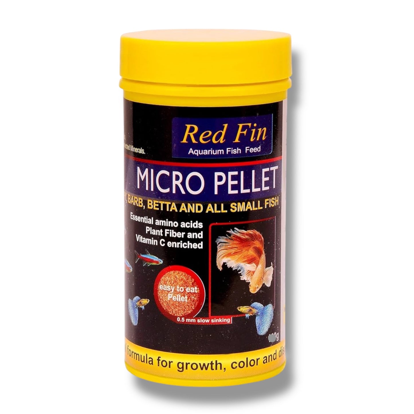 Redfin Micro Pellets Fish Food – 30gm | High Protein & Immunity Boost | For Tetra, Guppy, Betta, Barb & Other Small Fish