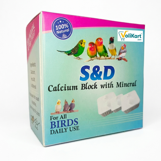 S & D Calcium Block Mineral Supplement for Birds – 50g | Soft Calcium Block for All Bird Species & Life Stages