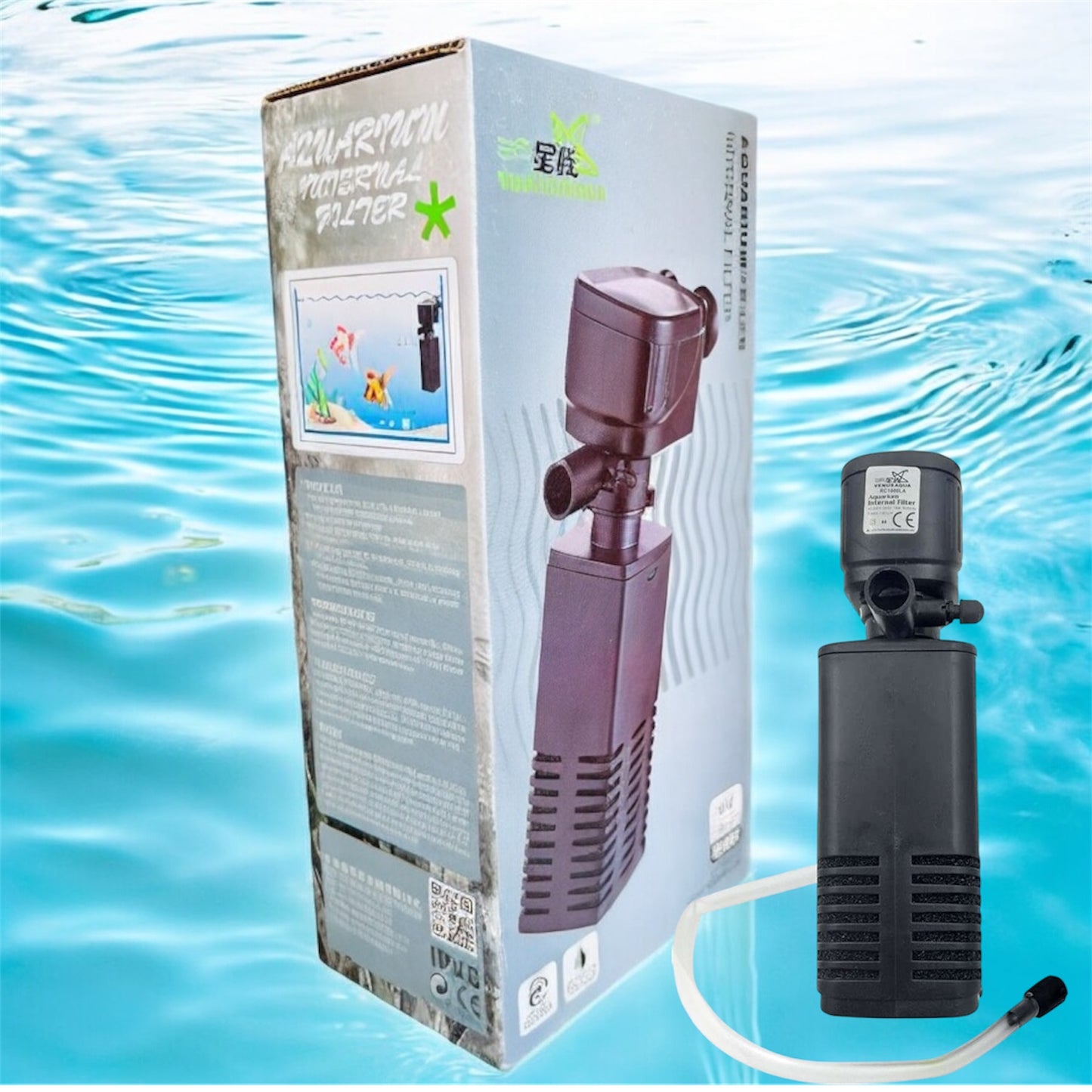 Internal Aquarium Filter 15W – 1000 L/H Flow | Undergravel Fish Tank Filter for Freshwater & Saltwater | Mechanical Filtration System