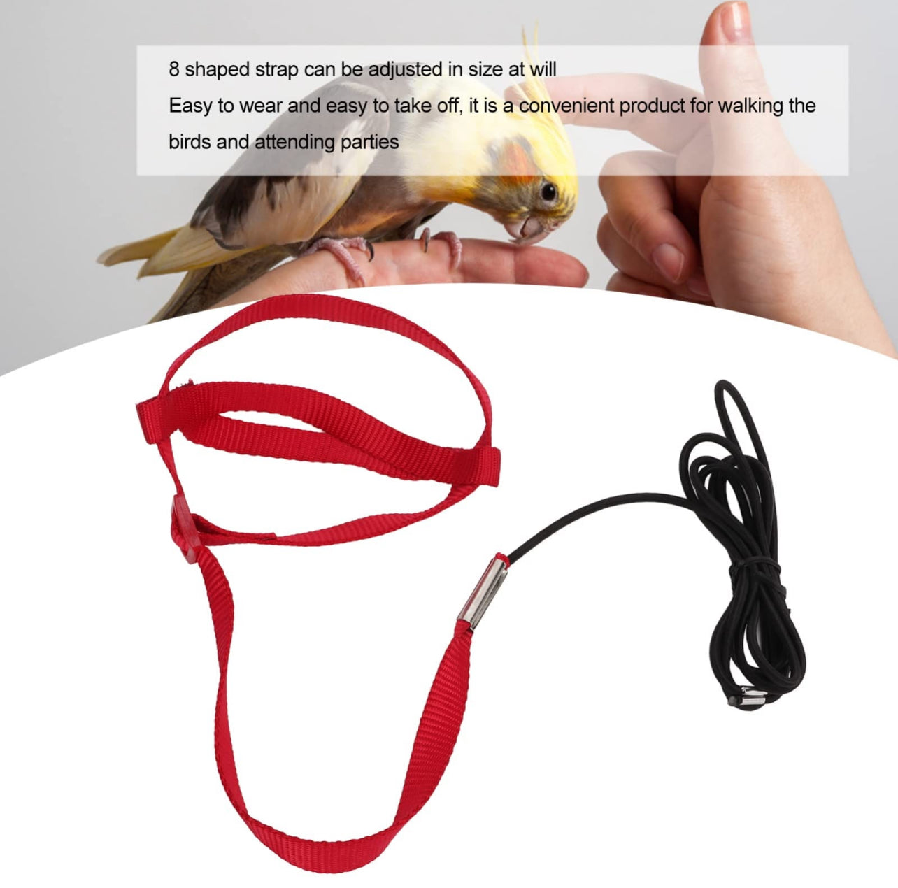 Bird Body Harness Adjustable Durable Reusable Safe Great for Training, Exercise & Playing for Medium & Small Size Bird Like Cockatiel,Conure & Others