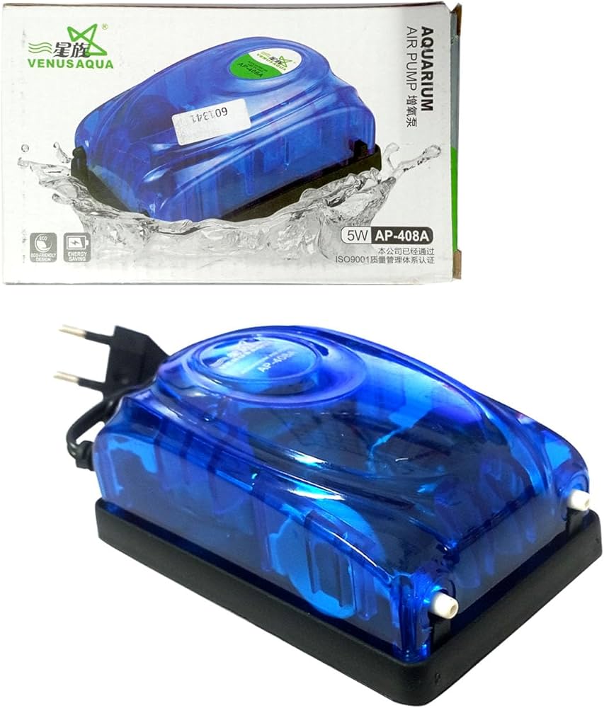 Venus Aqua Aquarium Air Pump AP-408A – 5W, Dual Outlet