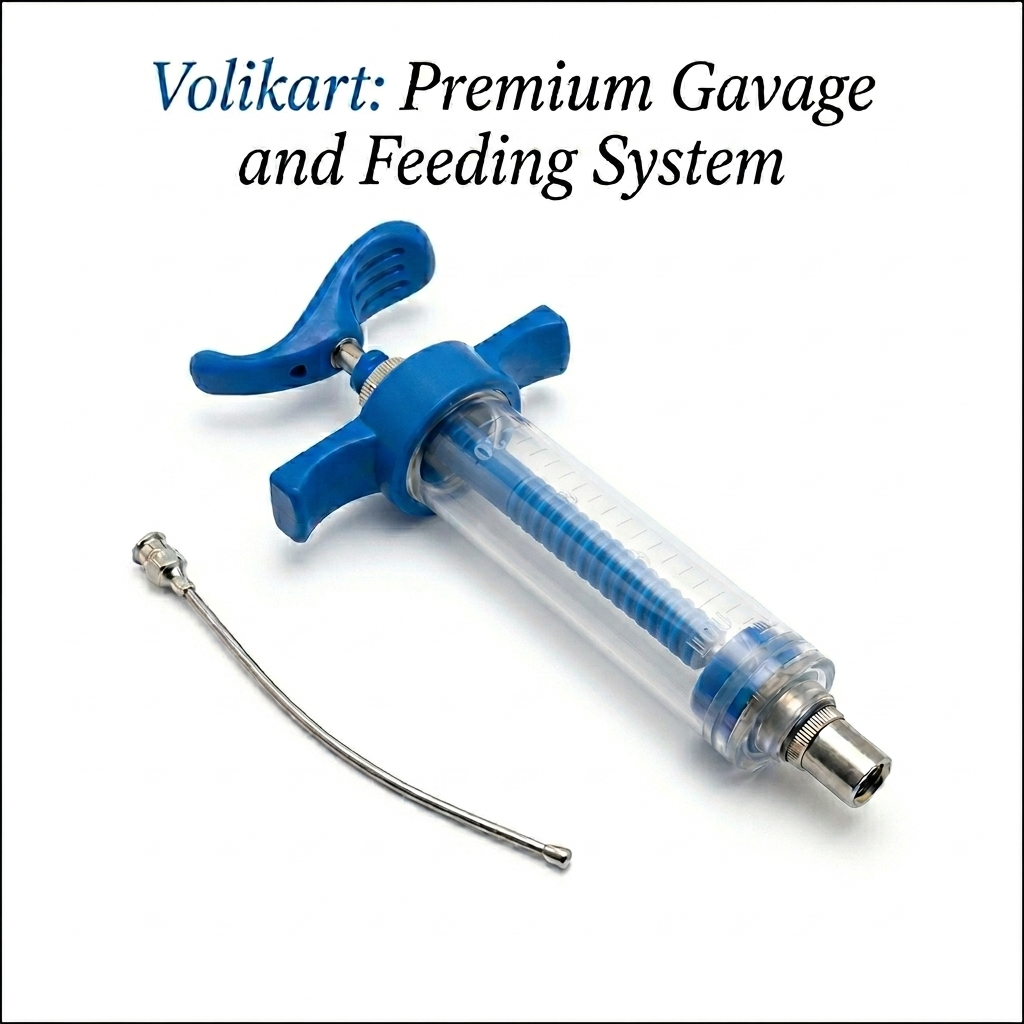 Volikart™ Hand Feeding Syringe for Birds 20ml with 16G Stainless Steel Crop Needle | Ideal for Lovebirds, Budgerigars & Small Birds