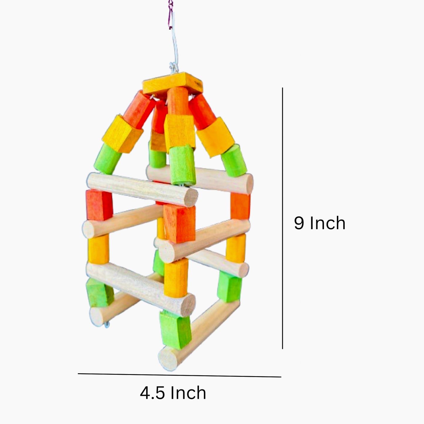 Colorful Wooden Hanging Bird Toys for Cage - Ideal for Lovebirds, Budgerigars, Cockatiels,Conures
