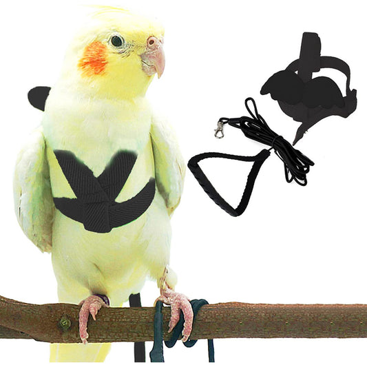 Bird Body Harness Adjustable Durable Reusable Safe Great for Training, Exercise & Playing for Medium & Small Size Bird Like Cockatiel,Conure & Others