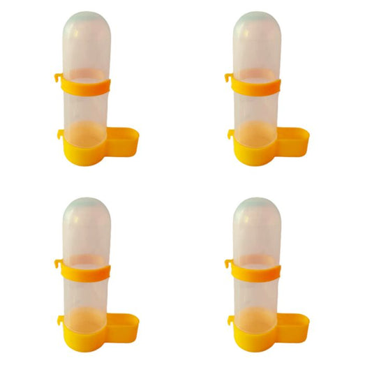 4 Pieces Bird Feeder Yellow Color Bird Water and Food Feeder