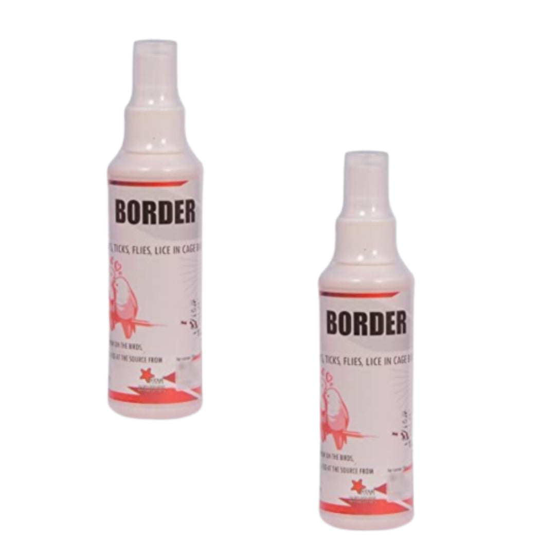 Pack of 2 STAR FARMS Border Spray - 200ml Anti-Lice, Flea & Tick Repellent Spray for Cage Birds | Safe for Parrots, Budgies, Cockatiels & Lovebirds